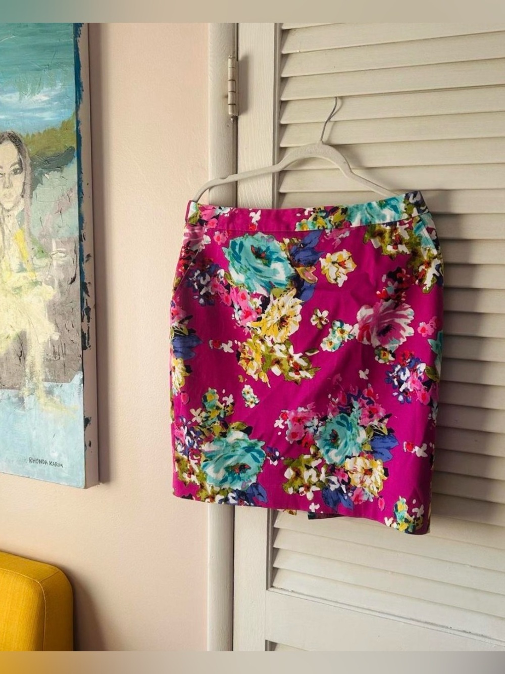 Charter Club Fuchsia Floral Pencil Skirt